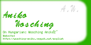 aniko wosching business card